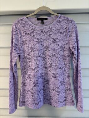 Lace Long-Sleeve Top - Lavender
